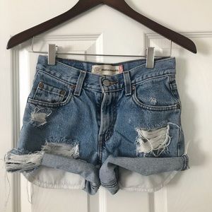 ripped jean shorts